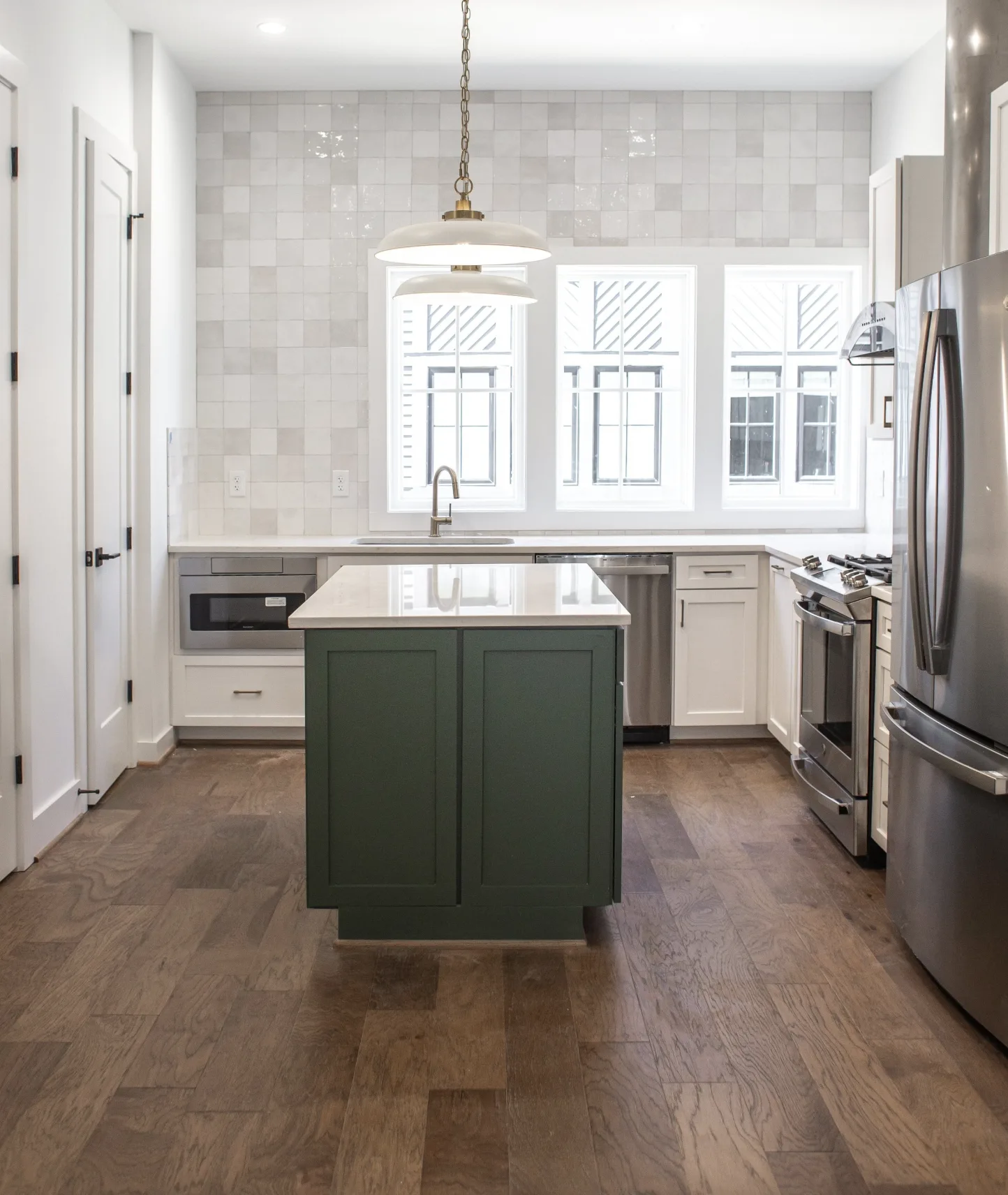 Light wood-look plank flooring in a finished room